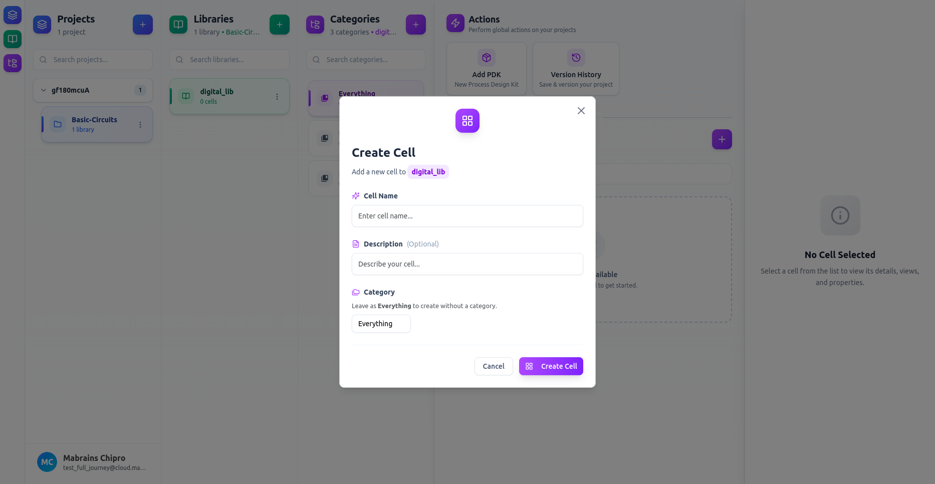 Create Cell Form Empty