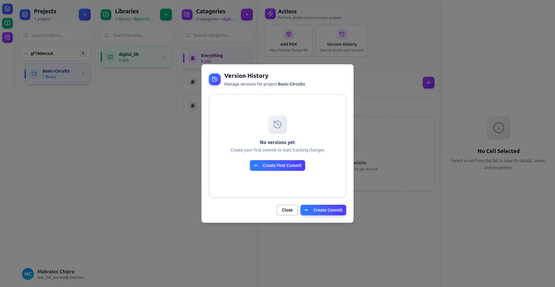 Version History Modal