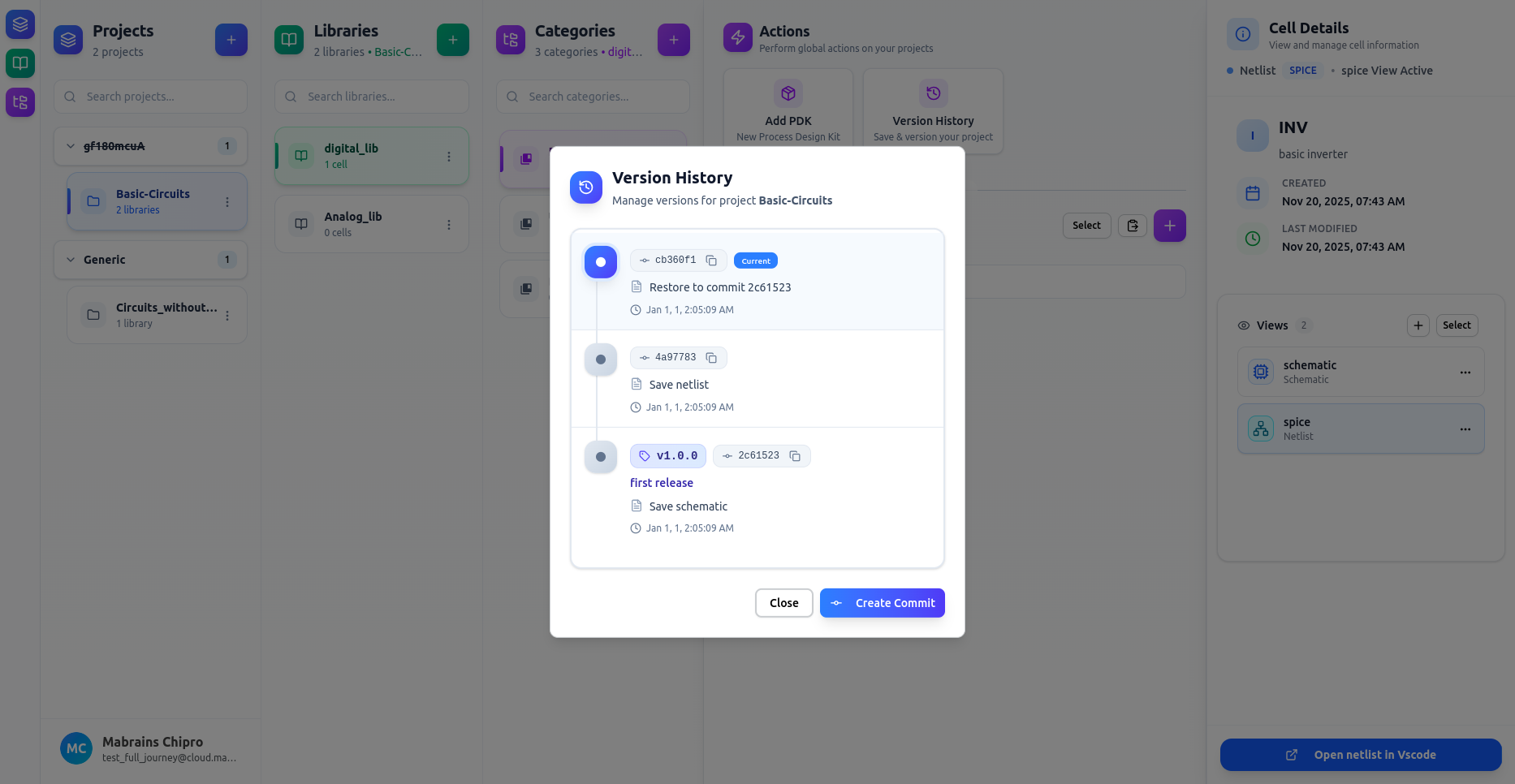 Version History Panel