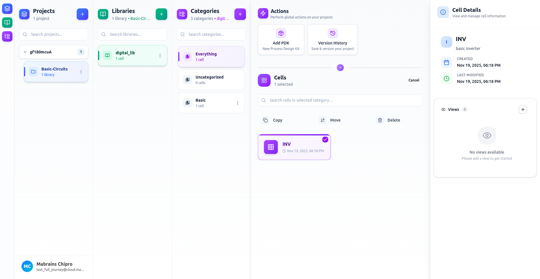 Cell Selected with Actions