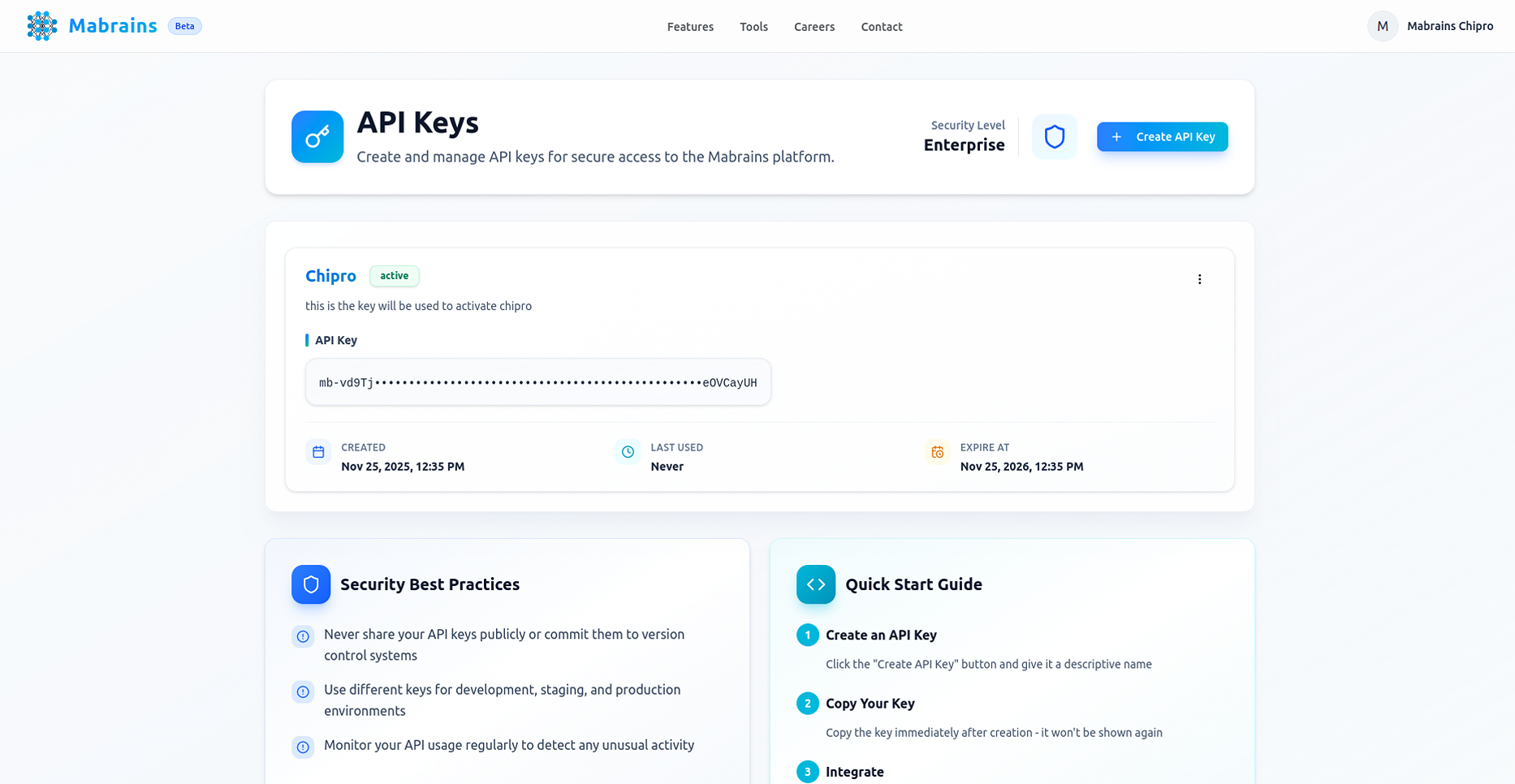API Key Active