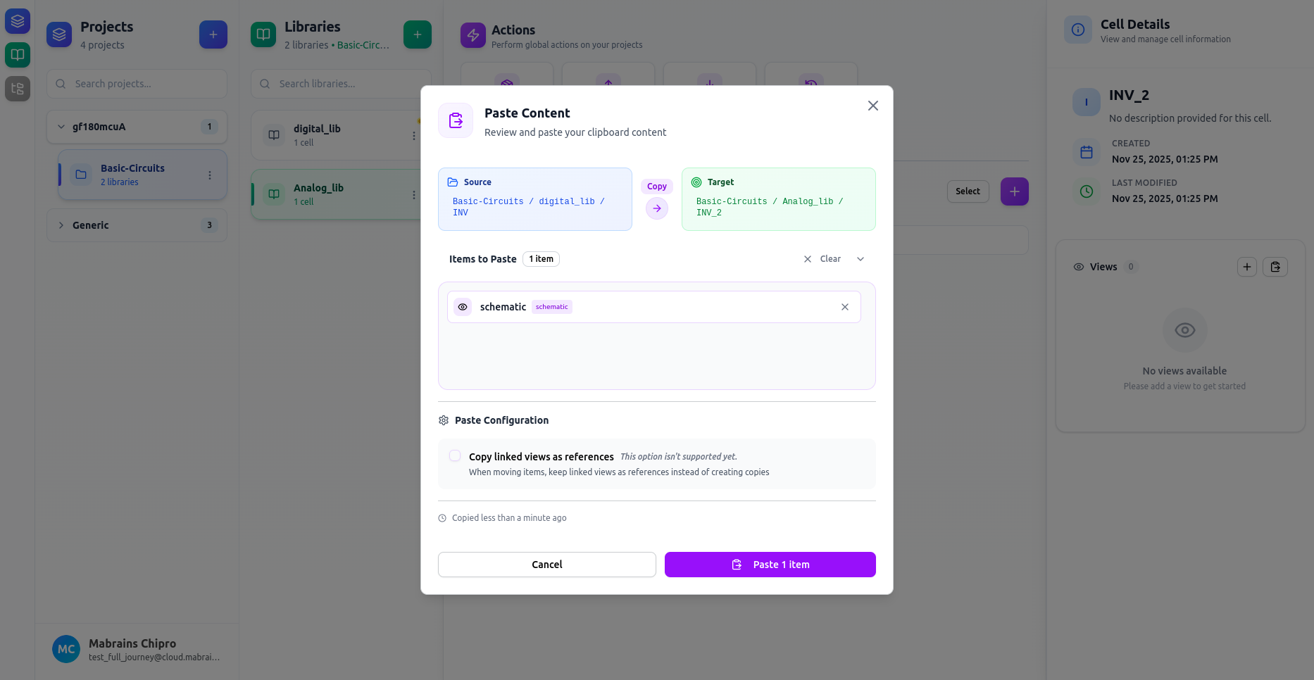 Paste Dialog for Views